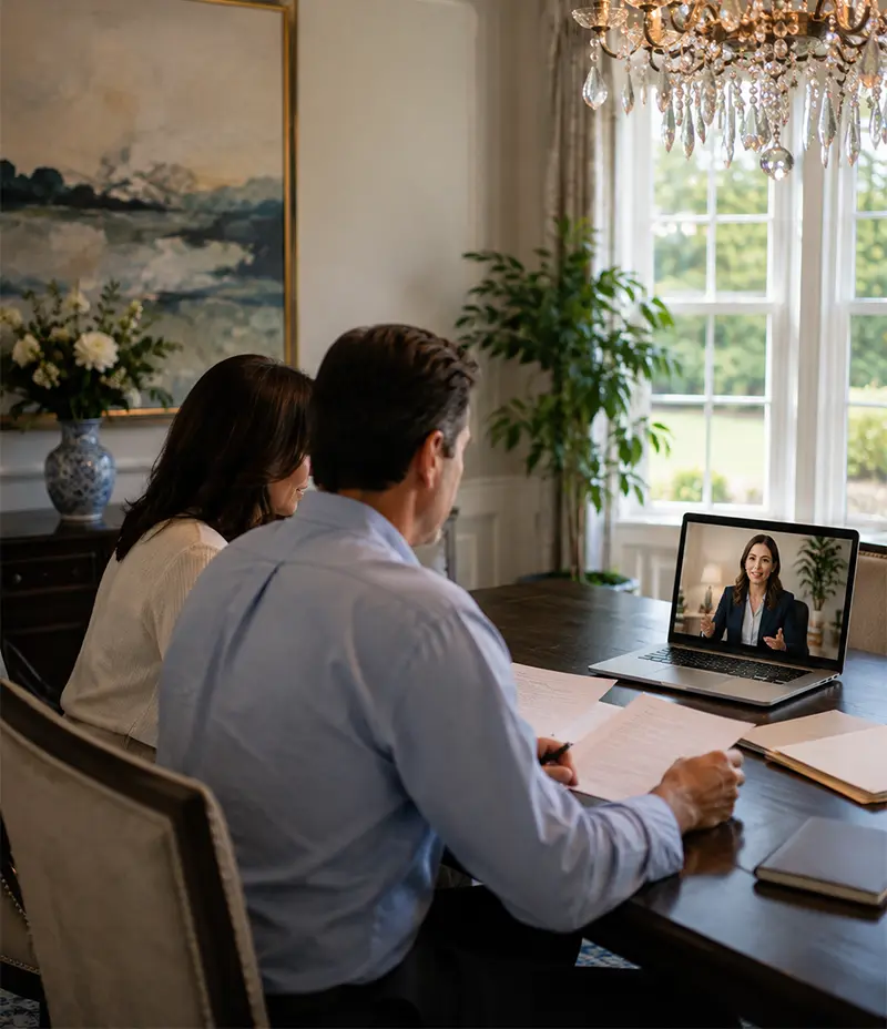 A man and woman using a laptop