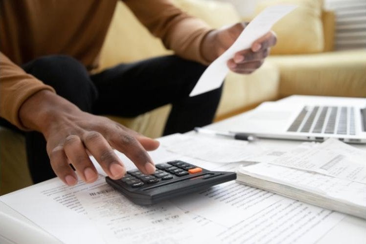 A person calculating something